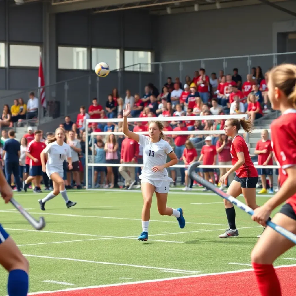 High school athletes playing soccer, volleyball, and field hockey in Vermont