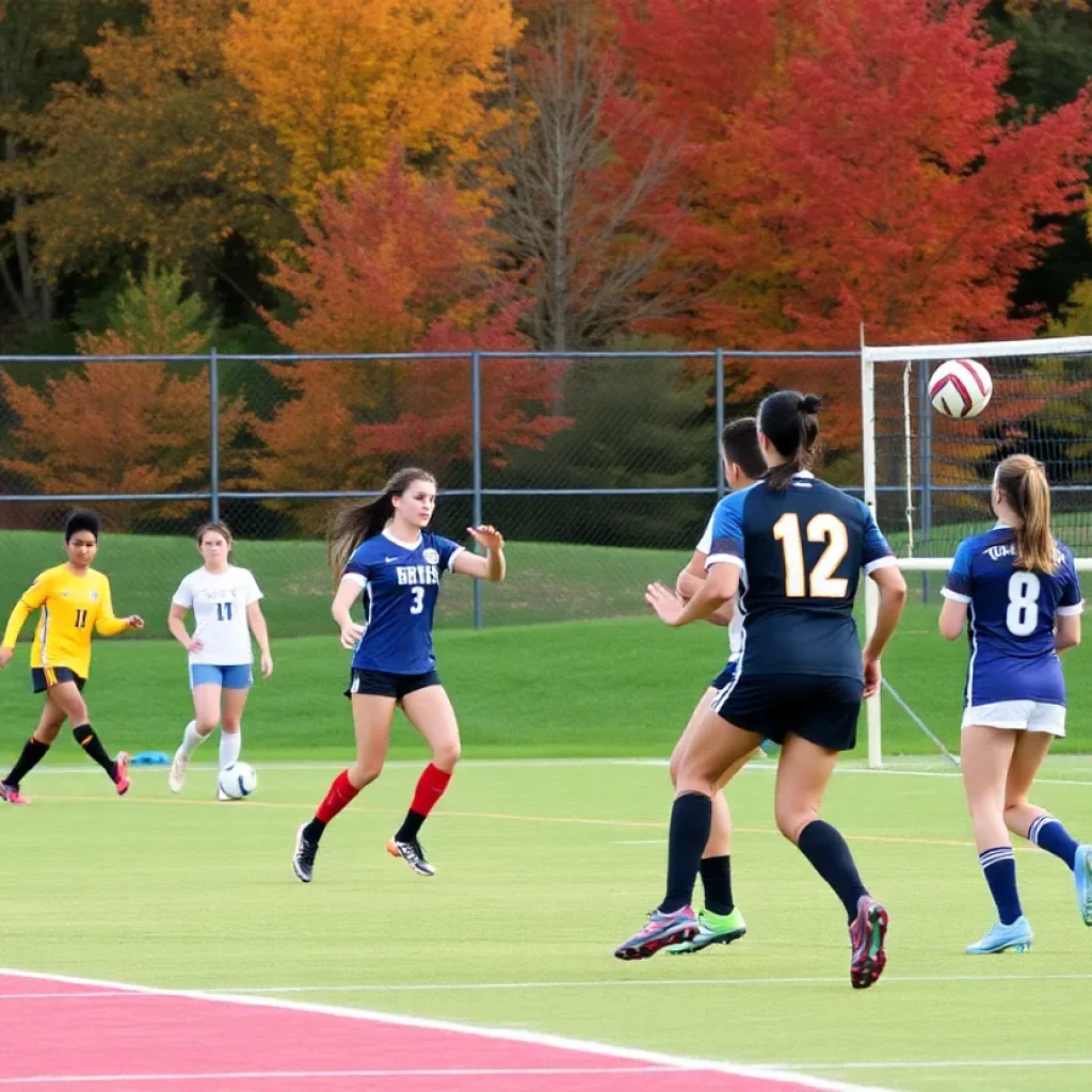 Vermont high school sports players in action during fall season