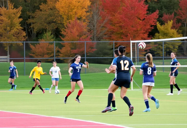 Vermont high school sports players in action during fall season